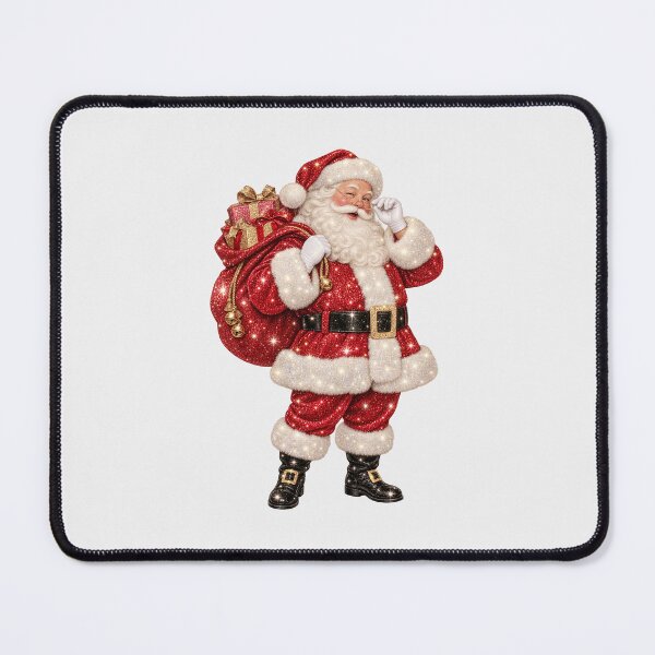 Item preview, Glittering Winking Santa with Gifts designed and sold by MIRANDA CREATIVE.