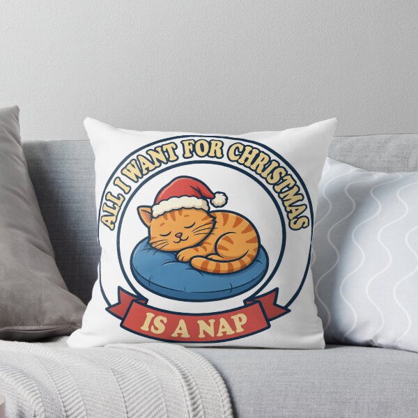 Item preview, All I Want for Christmas Is a Nap Shirt – Funny Cat Holiday Tee designed and sold by KERK Art and Design.
