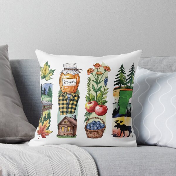 Item preview, Vermont Maple Watercolor – Covered Bridge & Moose designed and sold by Marie Gems.