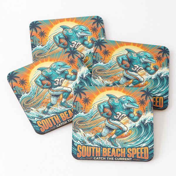 Item preview, South Beach Football Dolphin Graphic T-Shirt - Aggressive Marine Mascot Art designed and sold by Pandora´s Box.