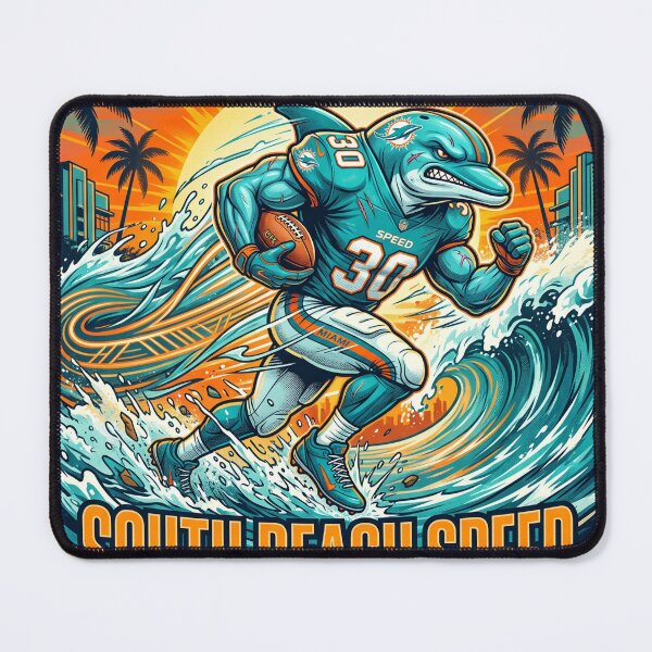 Item preview, South Beach Football Dolphin Graphic T-Shirt - Aggressive Marine Mascot Art designed and sold by Pandora´s Box.