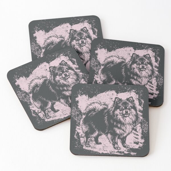 Item preview, Angry Pomeranian – Black and White Linocut Dog Portrait designed and sold by PhokaPhokich.