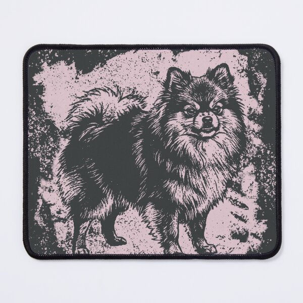Item preview, Angry Pomeranian – Black and White Linocut Dog Portrait designed and sold by PhokaPhokich.