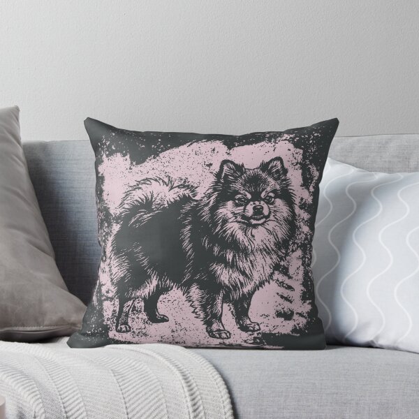 Item preview, Angry Pomeranian – Black and White Linocut Dog Portrait designed and sold by PhokaPhokich.