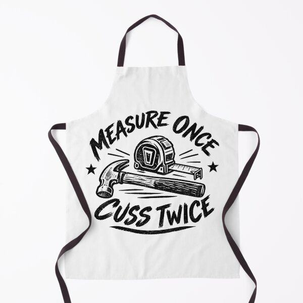Item preview, Measure Once Cuss Twice Funny Woodworking Hammer Measuring Tape designed and sold by MerchViz.