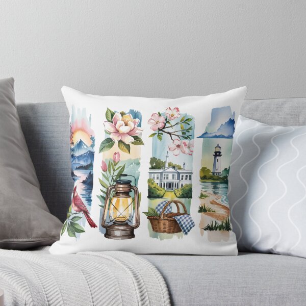 Item preview, Virginia Coastal Watercolor – Cardinal, Dogwood & Lighthouse designed and sold by Marie Gems.