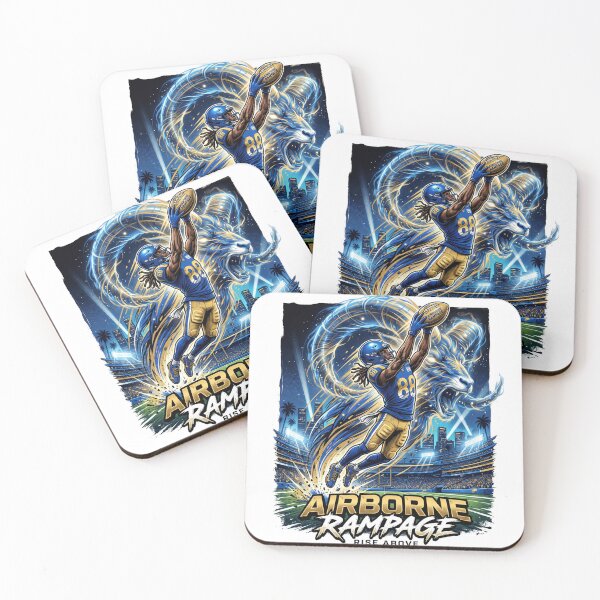 Item preview, Airborne Rampage Football Receiver Art - Rise Above Game Day Graphic designed and sold by Pandora´s Box.