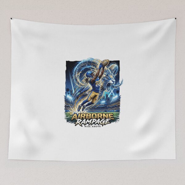 Item preview, Airborne Rampage Football Receiver Art - Rise Above Game Day Graphic designed and sold by Pandora´s Box.