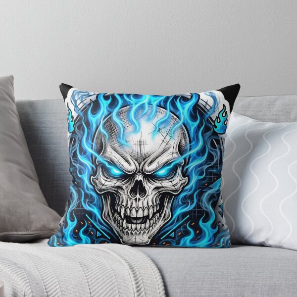 Item preview, Blue Flame Skull Gamer Neon Gaming Skull Esports Cool Streetwear designed and sold by HealingEraInk.