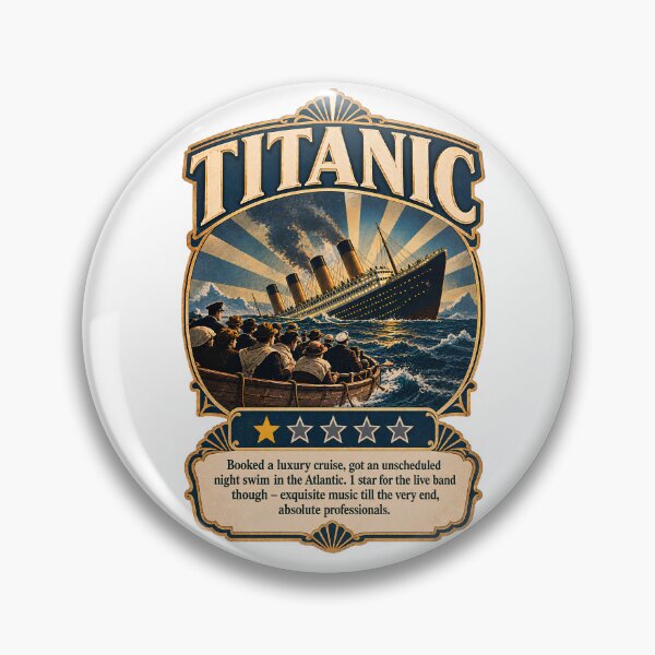 Artikelvorschau, Titanic-Ein-Stern-Rezension – Lustiger, makabrer Humor über die Geschichte der Titanic-Kreuzfahrtkatastrophe von 1912 entworfen und verkauft von Neurospicy Trolls.