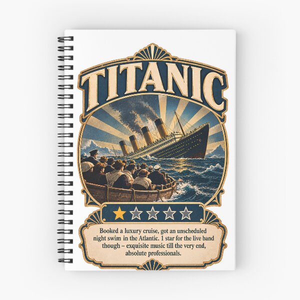 Item preview, Titanic One Star Review - Funny Titanic 1912 Cruise Disaster History Dark Humor designed and sold by Neurospicy Trolls.