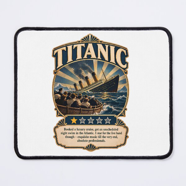 Item preview, Titanic One Star Review - Funny Titanic 1912 Cruise Disaster History Dark Humor designed and sold by Neurospicy Trolls.