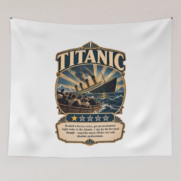 Item preview, Titanic One Star Review - Funny Titanic 1912 Cruise Disaster History Dark Humor designed and sold by Neurospicy Trolls.
