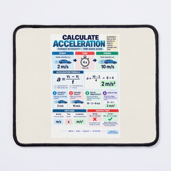 Item preview, Calculate Acceleration – Change in Velocity ÷ Time Science Classroom Poster designed and sold by astersgraphics.
