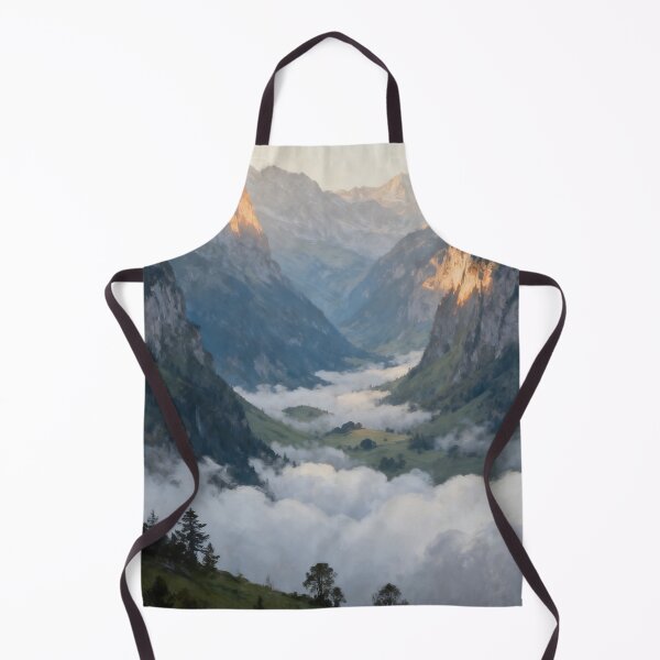 Item preview, Cloud Valley Mountain Wall Art, Misty Mountain Landscape Painting, Dreamy Nature Print, Atmospheric Home Decor designed and sold by stylishdzign.