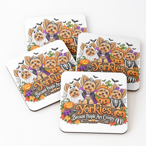 Item preview, Yorkies Because People Are Creepy Funny Yorkshire Terrier Halloween Dog Humor designed and sold by 76Valeria.