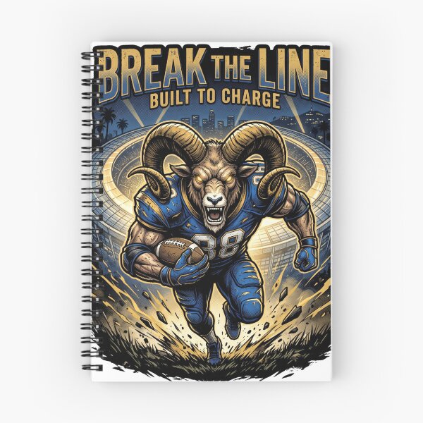 Item preview, Break The Line Ram Football Mascot Shirt - Built to Charge Athletic Art designed and sold by Pandora´s Box.