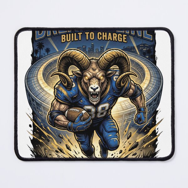 Item preview, Break The Line Ram Football Mascot Shirt - Built to Charge Athletic Art designed and sold by Pandora´s Box.