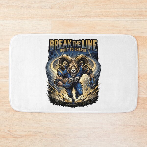 Item preview, Break The Line Ram Football Mascot Shirt - Built to Charge Athletic Art designed and sold by Pandora´s Box.