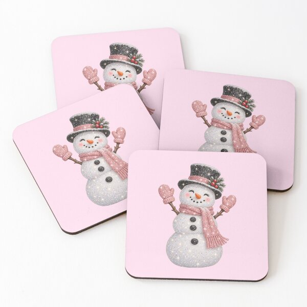 Item preview, Glittery Snowman with Pink Mittens designed and sold by MIRANDA CREATIVE.