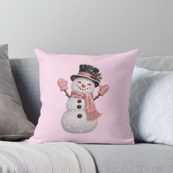 Item preview, Glittery Snowman with Pink Mittens designed and sold by MIRANDA CREATIVE.