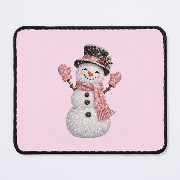 Item preview, Glittery Snowman with Pink Mittens designed and sold by MIRANDA CREATIVE.