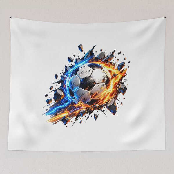 Item preview, Blue and Orange Fire Soccer Ball designed and sold by Seculinator.