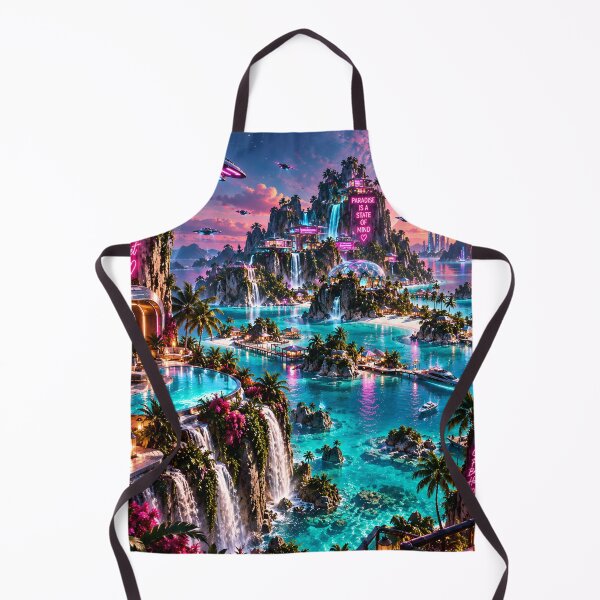 Item preview, Futuristic Tropical Paradise Neon Sci Fi Island designed and sold by IRON SIREN.