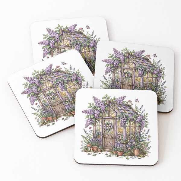Item preview, Lilac Greenhouse Flower Sticker designed and sold by FineLineBotanical .