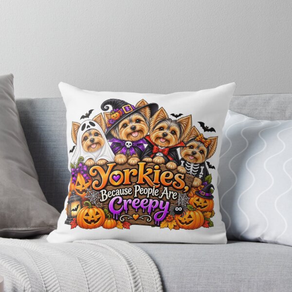 Item preview, Yorkies Because People Are Creepy Funny Yorkshire Terrier Halloween Dog Humor designed and sold by 76Valeria.