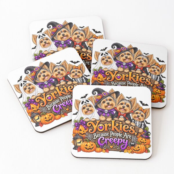 Item preview, Yorkies Because People Are Creepy Funny Yorkshire Terrier Halloween Dog Humor designed and sold by 76Valeria.