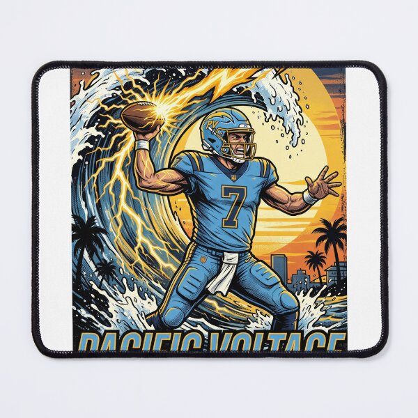 Item preview, Pacific Voltage Football Quarterback Graphic - Ride The Current Vintage Sport Art designed and sold by Pandora´s Box.