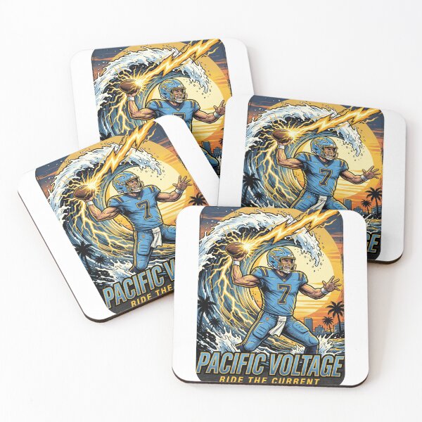 Item preview, Pacific Voltage Football Quarterback Graphic - Ride The Current Vintage Sport Art designed and sold by Pandora´s Box.