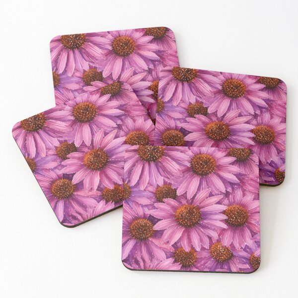 Item preview, Purple Coneflower Echinacea Flowers Pattern Watercolor Art HD Store designed and sold by bard-art.