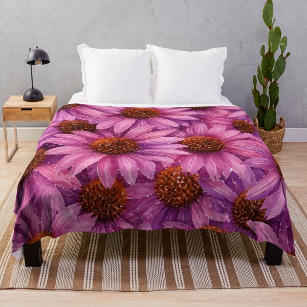Item preview, Purple Coneflower Echinacea Flowers Pattern Watercolor Art HD Store designed and sold by bard-art.