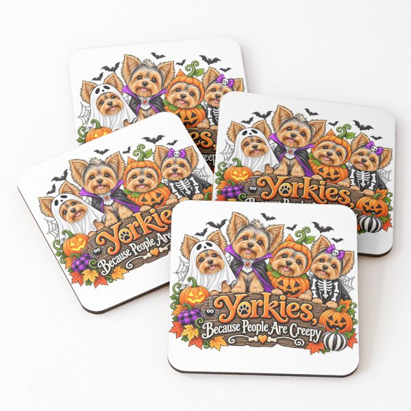 Item preview, Yorkies Because People Are Creepy Funny Yorkshire Terrier Halloween Dog Humor designed and sold by 76Valeria.