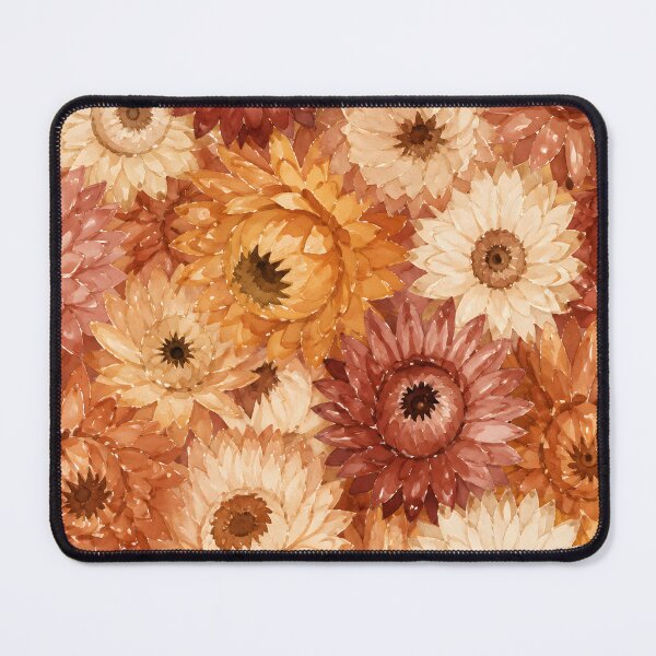 Item preview, Boho Dried Strawflower Pattern Watercolor Art Cottagecore HD Store designed and sold by bard-art.