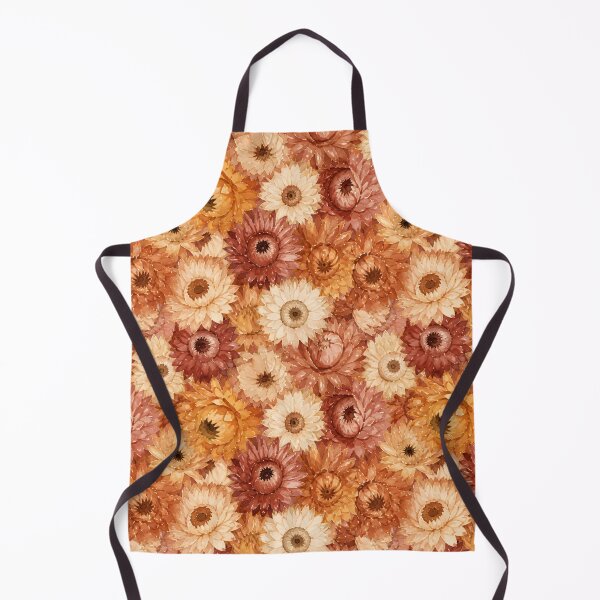 Item preview, Boho Dried Strawflower Pattern Watercolor Art Cottagecore HD Store designed and sold by bard-art.