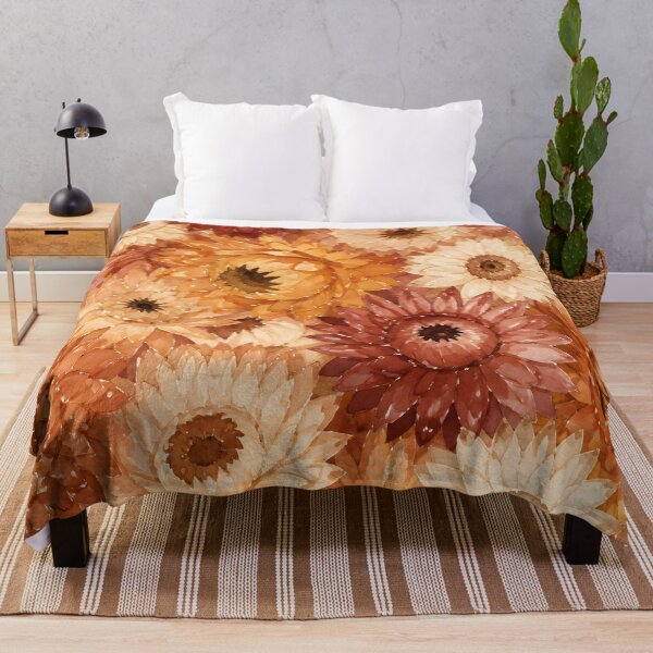 Item preview, Boho Dried Strawflower Pattern Watercolor Art Cottagecore HD Store designed and sold by bard-art.