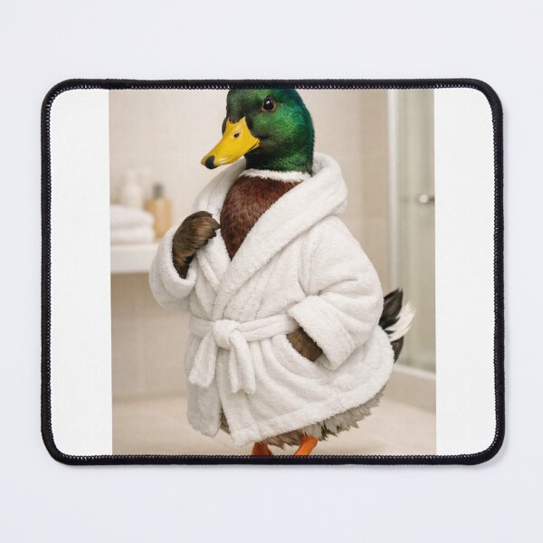 Item preview, Mallard Duck White Bathrobe designed and sold by Sillytoe.
