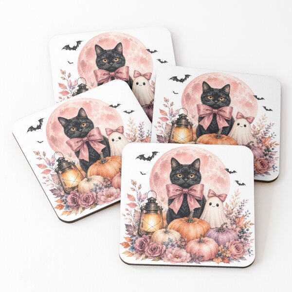 Item preview, Spooky Black Cat designed and sold by NettiesWallArt.