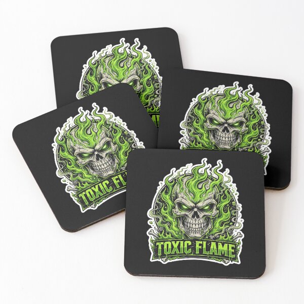 Item preview, Toxic Flame Skull Green Toxic Fire Skull Biohazard Gaming Skull Cool designed and sold by HealingEraInk.