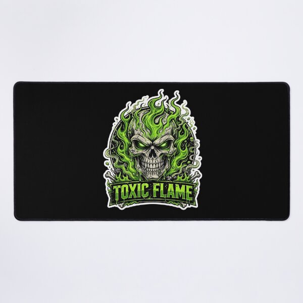 Item preview, Toxic Flame Skull Green Toxic Fire Skull Biohazard Gaming Skull Cool designed and sold by HealingEraInk.