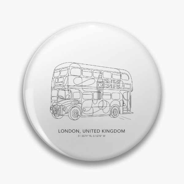 Item preview, London England Line Art City Map & Landmarks Coordinates Print Set - Double Decker Bus, Tower Bridge & Underground Drawing designed and sold by OzzFrequency.
