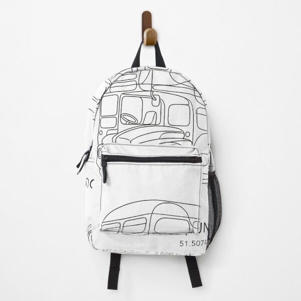 Item preview, London England Line Art City Map & Landmarks Coordinates Print Set - Double Decker Bus, Tower Bridge & Underground Drawing designed and sold by OzzFrequency.