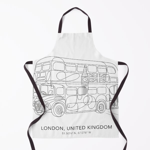 Item preview, London England Line Art City Map & Landmarks Coordinates Print Set - Double Decker Bus, Tower Bridge & Underground Drawing designed and sold by OzzFrequency.