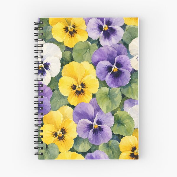 Item preview, Purple Yellow Pansy Flowers Pattern Watercolor Art HD Store designed and sold by bard-art.