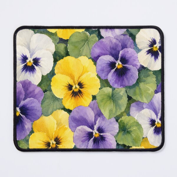 Item preview, Purple Yellow Pansy Flowers Pattern Watercolor Art HD Store designed and sold by bard-art.