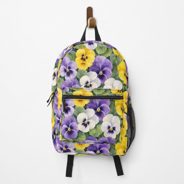 Item preview, Purple Yellow Pansy Flowers Pattern Watercolor Art HD Store designed and sold by bard-art.