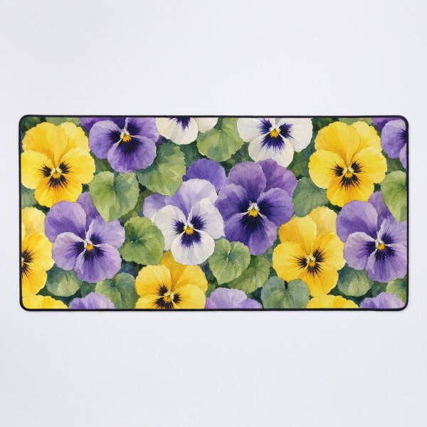 Item preview, Purple Yellow Pansy Flowers Pattern Watercolor Art HD Store designed and sold by bard-art.
